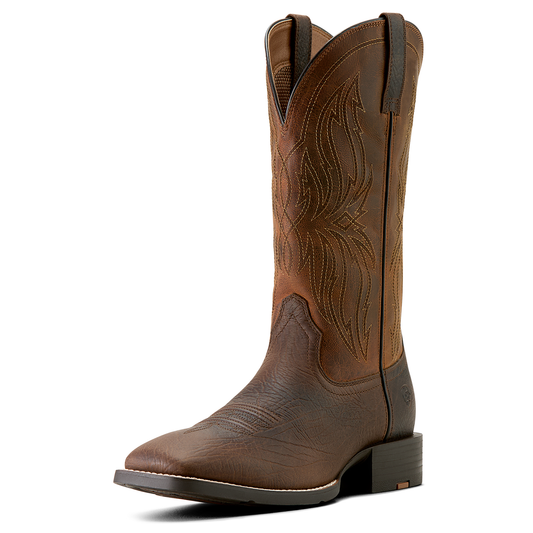 Ariat Men's Sport Rustler Cowboy Boot - Toffee Hippo Print/Rich Oak