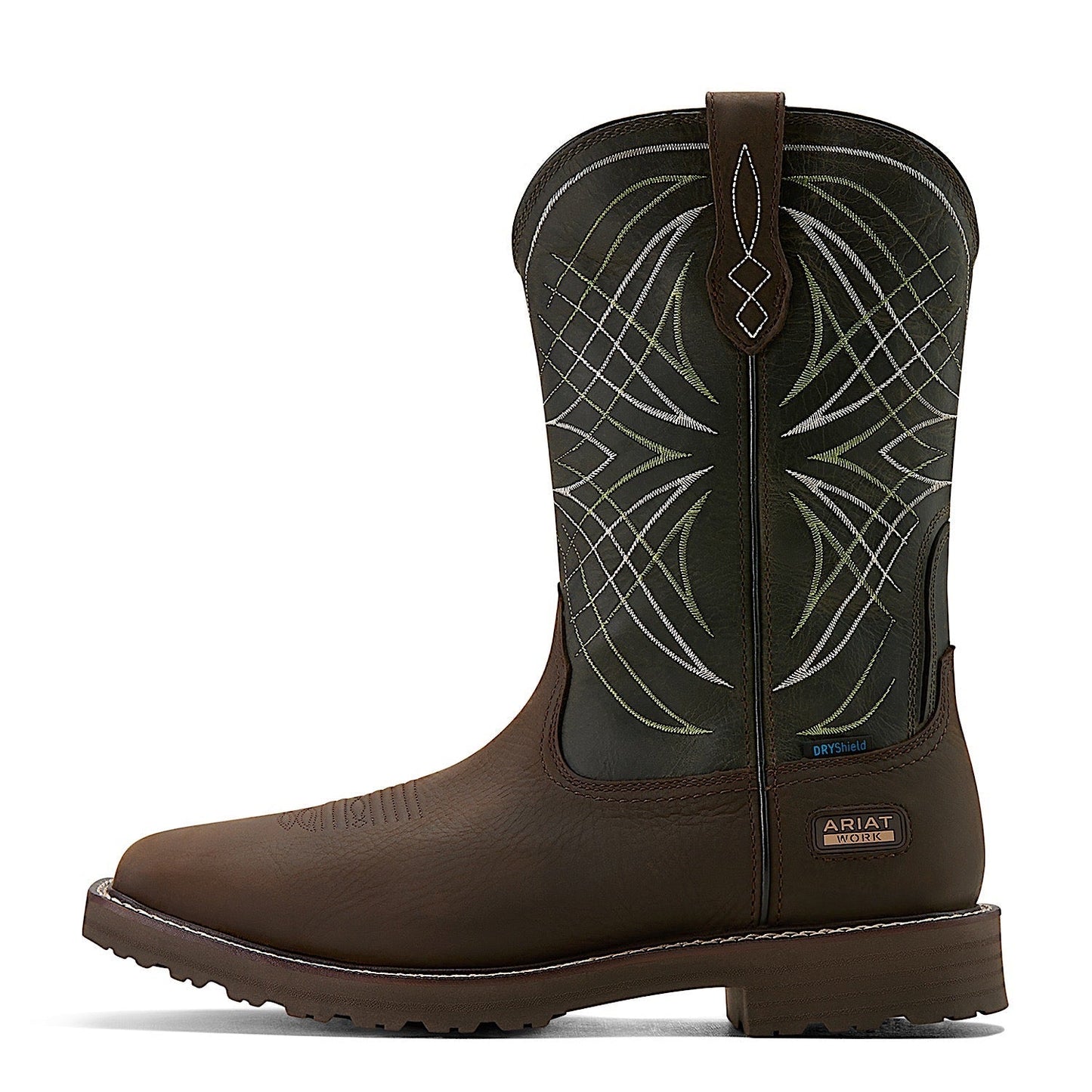 Ariat Men's Activator Waterproof Work Boot - Dark Brown/Green