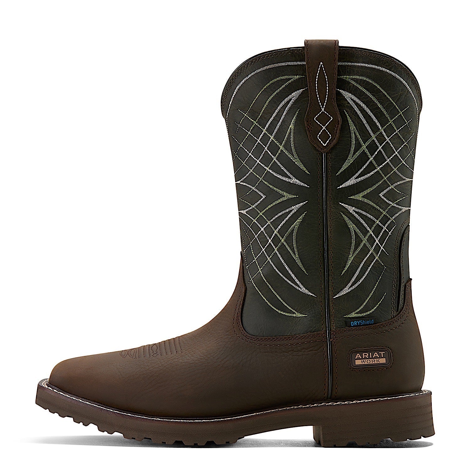 Ariat Men's Activator Waterproof Work Boot - Dark Brown/Green