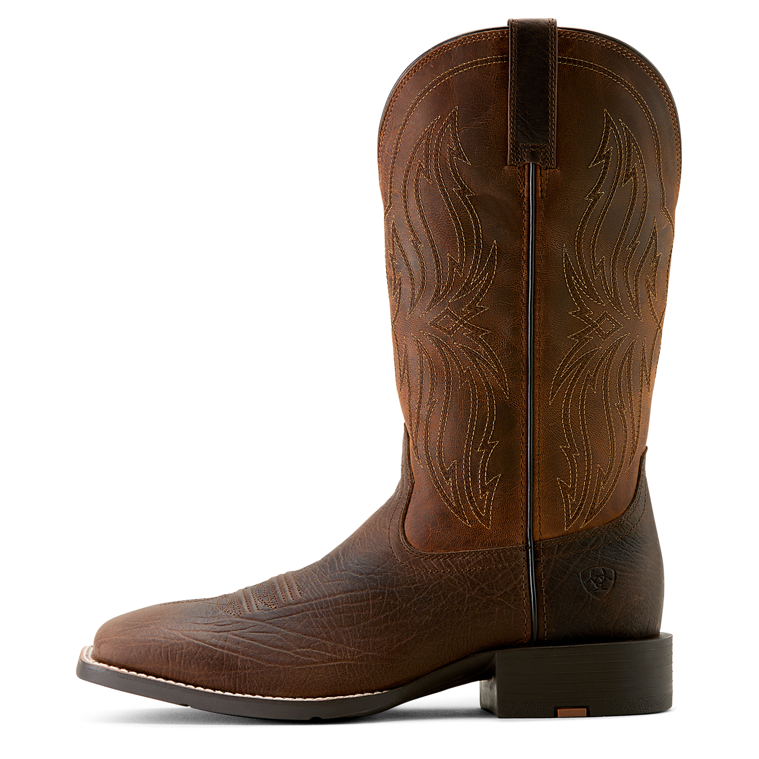 Ariat Men's Sport Rustler Cowboy Boot - Toffee Hippo Print/Rich Oak